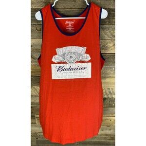 Budweiser Mens Sz 2XL Red Budweiser King Of Beers Tank Top